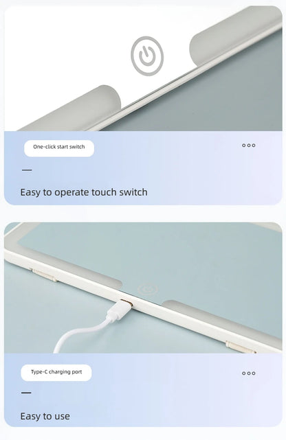Car Interior Mirrors Sun Visor Plate LED HD Makeup Mirror for Girls Women Rechargeable Fill Light Universal Thin Vanity Mirror