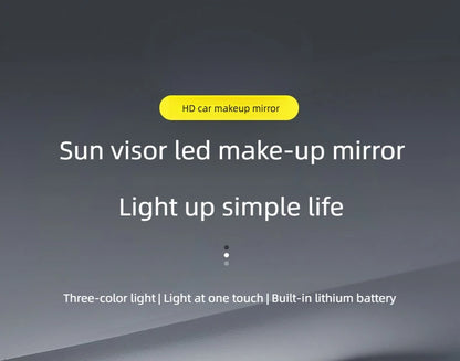 Car Interior Mirrors Sun Visor Plate LED HD Makeup Mirror for Girls Women Rechargeable Fill Light Universal Thin Vanity Mirror